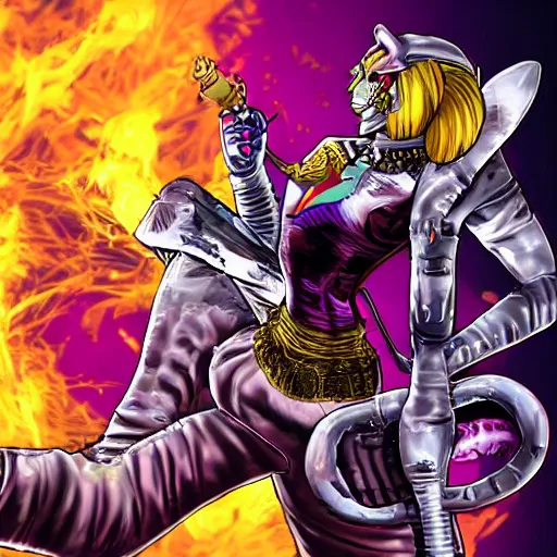 Prompt: killer queen bites the dust, realistic, hdr, clear image, jojo bizzare adventure,