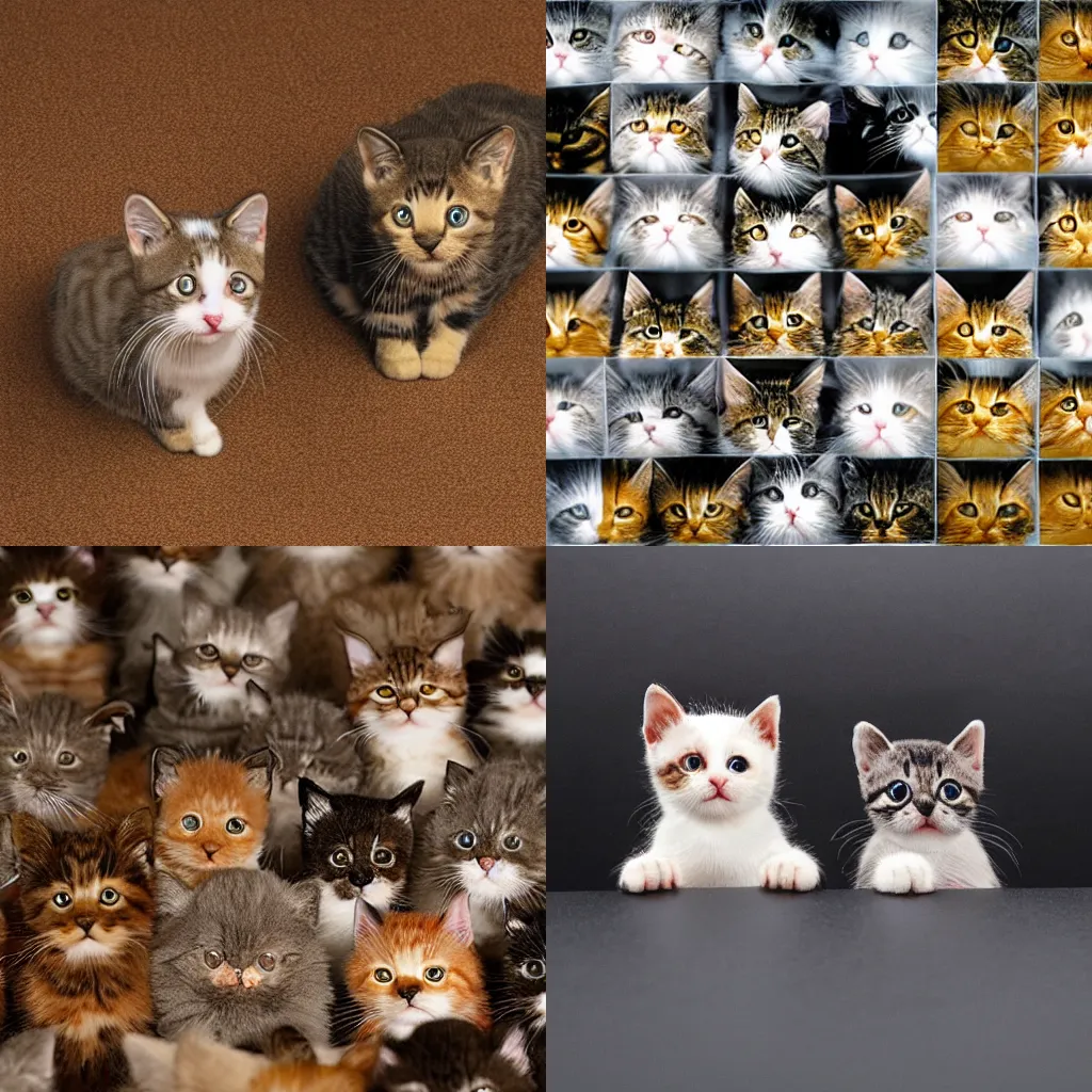 Prompt: microscope image of tiny cats