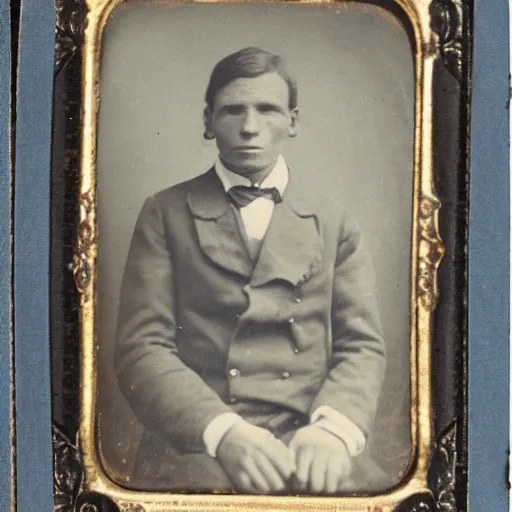 Image similar to tintype photo of a man eating a large toad