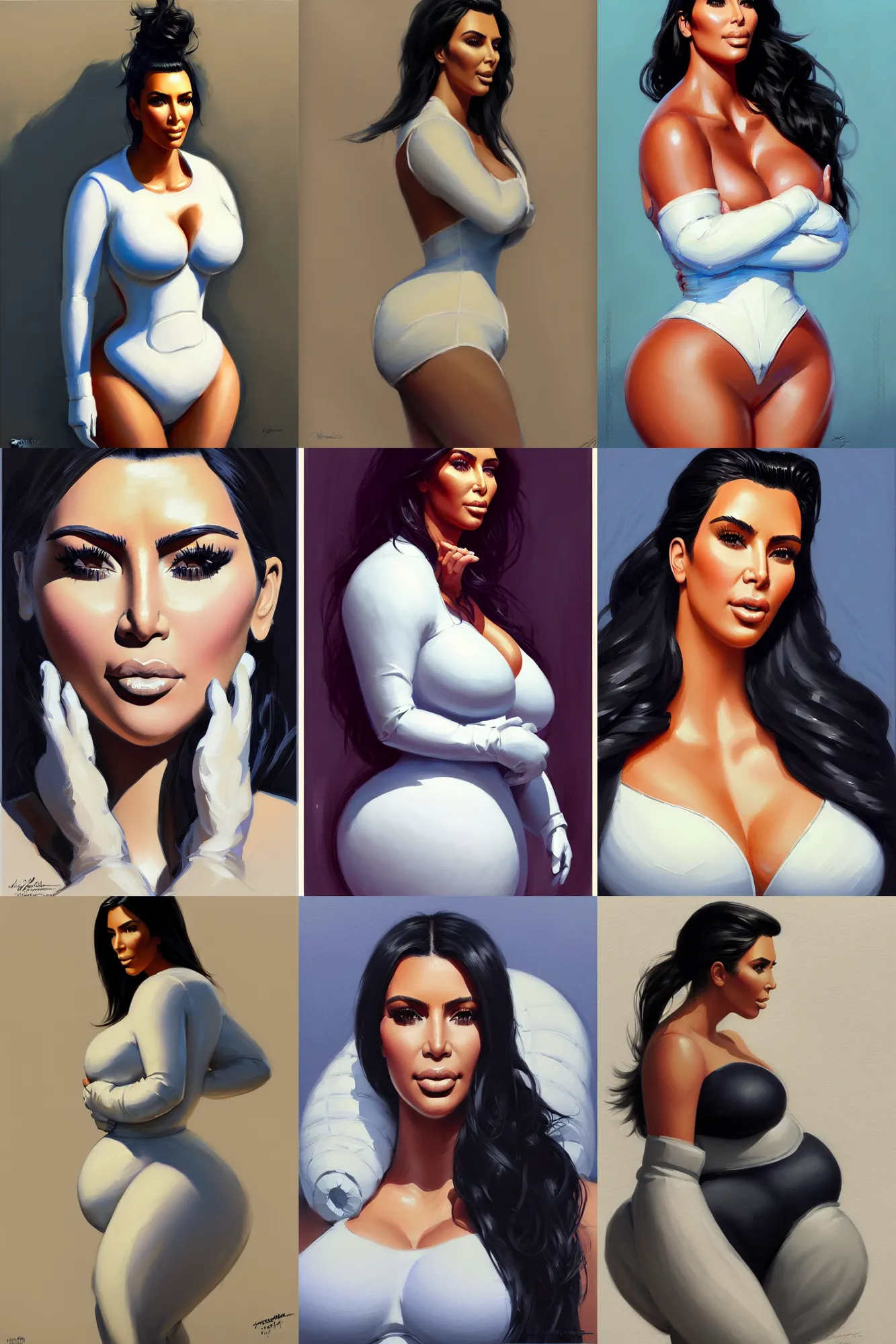 Prompt: kim kardashian. as a michelin man, shaded lighting poster by magali villeneuve, artgerm, jeremy lipkin and michael garmash, rob rey and kentaro miura style, trending on art station