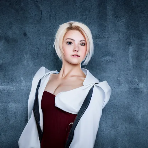 Prompt: a masterpiece portrait photo of a beautiful young woman who looks like a mercy from overwatch, random background scene