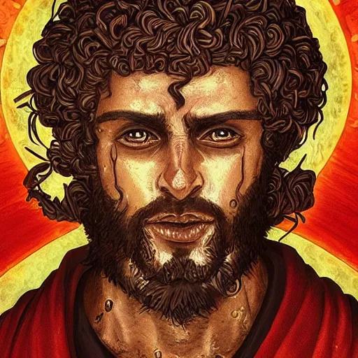 Prompt: 4K headshot portrait of godlike Pimp of Nazareth with defined arms and open hands and bloody clothes with giant mandala wings , intricate face , flawless anime cel animation by Kentaro Miura, psychedelic , highly detailed upper body , professionally post-processed , beautiful, scary, symmetry accurate features, epic, octane rendered, anime masterpiece, accurate by Craig Mullins, ilya kuvshinov, krenz cushart, epic , artgerm trending on artstation by Edward Hopper and Dan Mumford and WLOP and Rutkovsky, beksinski carl spitzweg moebius and tuomas kocar, intricate artwork by caravaggio, Unreal Engine 5, Lumen, Nanite