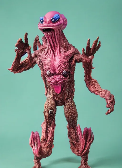 Image similar to space monster alien sofubi, product photography