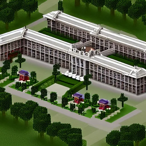 Prompt: malacanang in minecraft