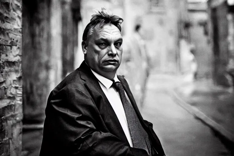 Prompt: fat viktor orban by peter lindbergh