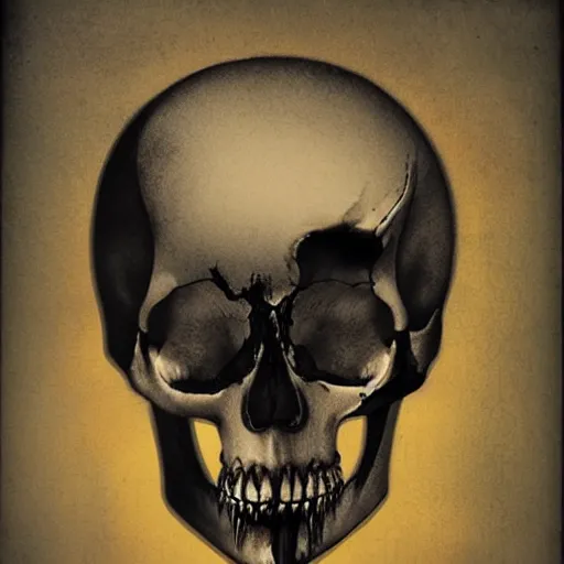 Image similar to vertical pile of melting skull vomiting black tar, anja millen