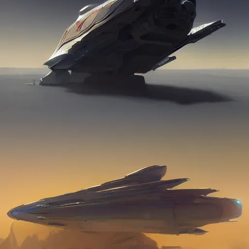 Prompt: spaceship by jean giraud concept art by anthony macbain greg rutkowski artstation