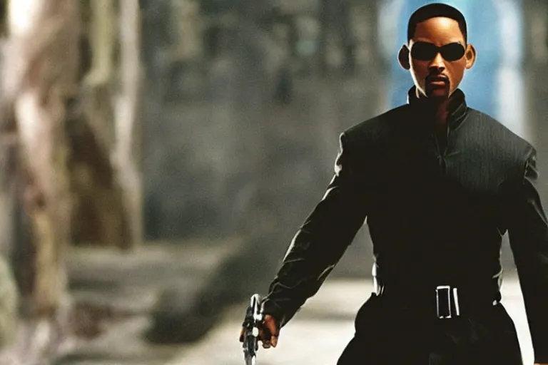 Image similar to will smith as a character from the matrix, cinematic, ultra realistic, the matrix