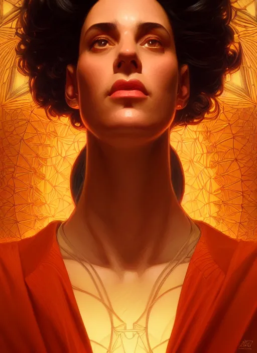 Image similar to symmetry!! portrait of seinfeld, glowing lights!! intricate, elegant, highly detailed, digital painting, artstation, concept art, smooth, sharp focus, illustration, art by artgerm and greg rutkowski and alphonse mucha