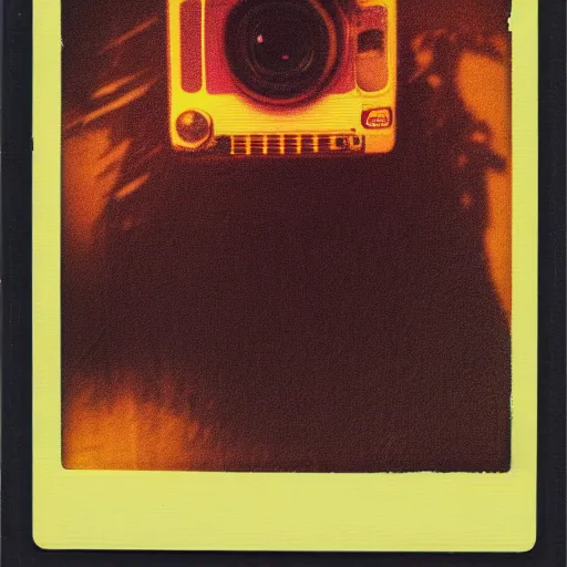 Image similar to photograph of a glitchy monster, scary, uncanny, shot on polaroid