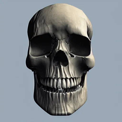 Image similar to square skull, 3D Render, Unreal Engine