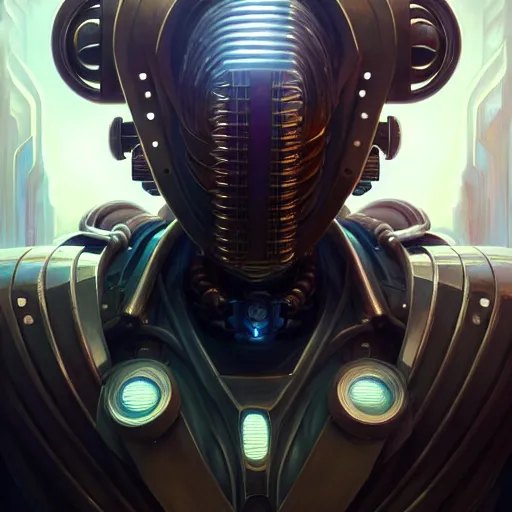 Image similar to low angle shot of a cyberpunk gazmask robot character, intricate, elegant, highly detailed, centered, digital painting, artstation, concept art, smooth, sharp focus, illustration, artgerm, Tomasz Alen Kopera, Peter Mohrbacher, donato giancola, Joseph Christian Leyendecker, WLOP, Boris Vallejo