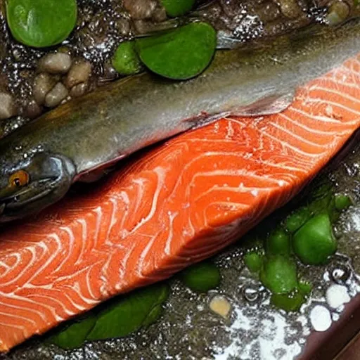 Image similar to surprised salmon