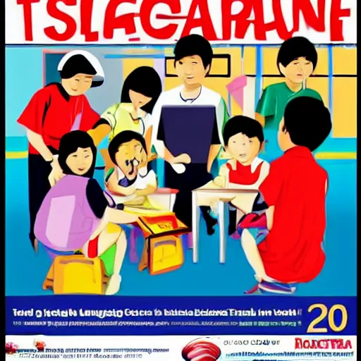 Prompt: 2 0 0 0 s singaporean public education poster