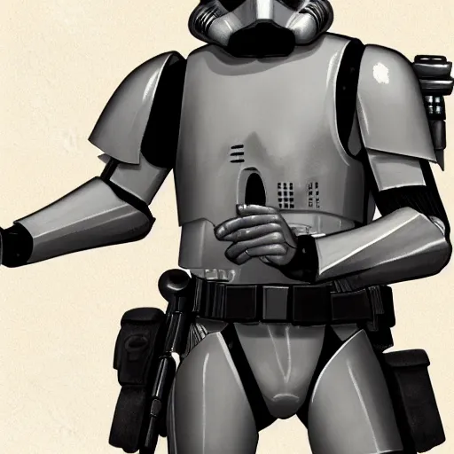 Image similar to a clonetrooper in fantasy artstyle, detailed