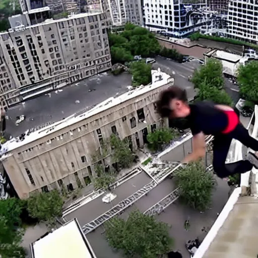 parkour fail, falling from high building pov | Stable Diffusion | OpenArt