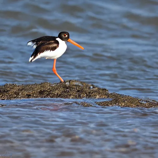 Prompt: a Oystercatcher with a hat on