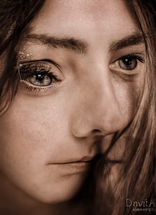 Prompt: portrait of a beautiful 20-year-old Italian woman by David Bailey, close up, detailed, award winning, Sony a7R