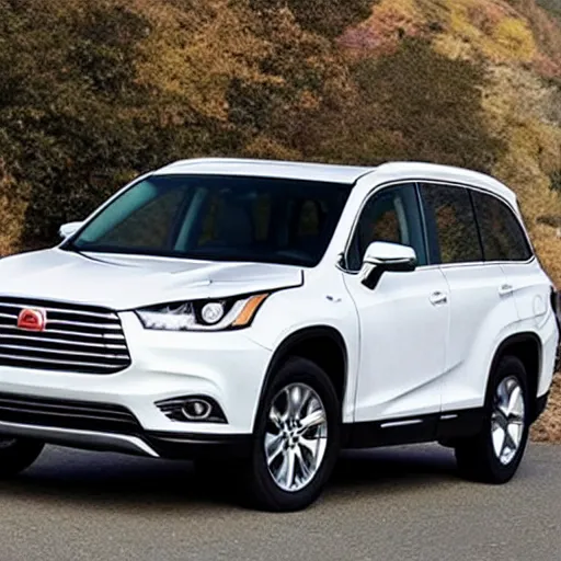 Image similar to if apple inc. made a suv highlander, designed car