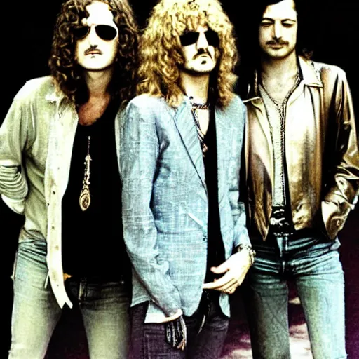 Image similar to led zeppelin in y 2 k aesthetic, led zeppelin 1 9 9 9, 2 0 0 0, 2 0 0 1