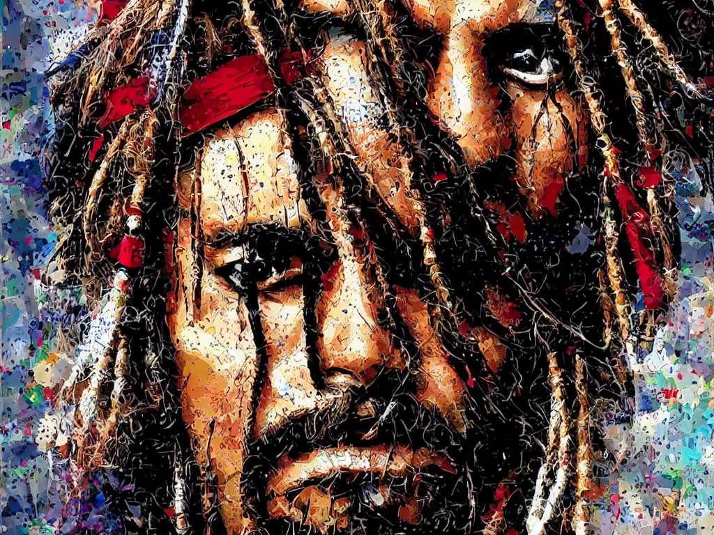 Image similar to Portrait of Captain Jack Sparrow by Derek Gores, Trending on ArtStation