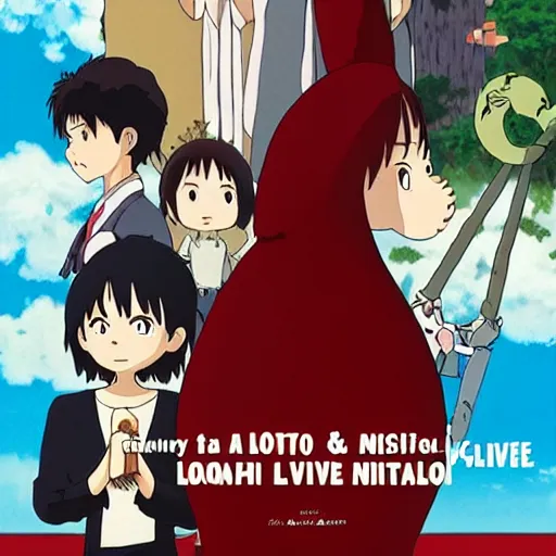 Image similar to a movie poster of a movie called love and hate, by Studio Ghibli