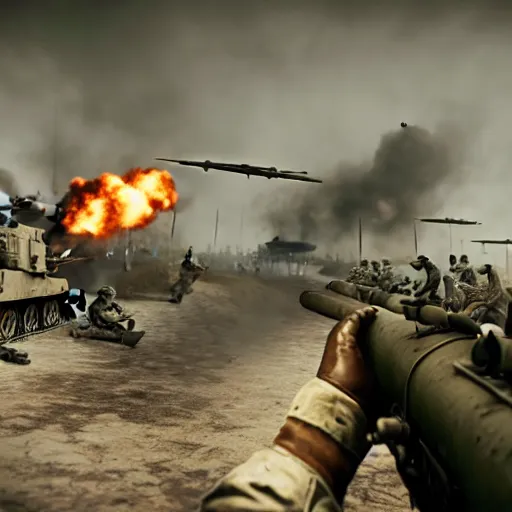 Prompt: battle of berlin in pc game hell let loose, ww 2, 1 9 4 5, american soldiers, nazis, nazi germany, screenshot, unreal engine, gameplay, in - game