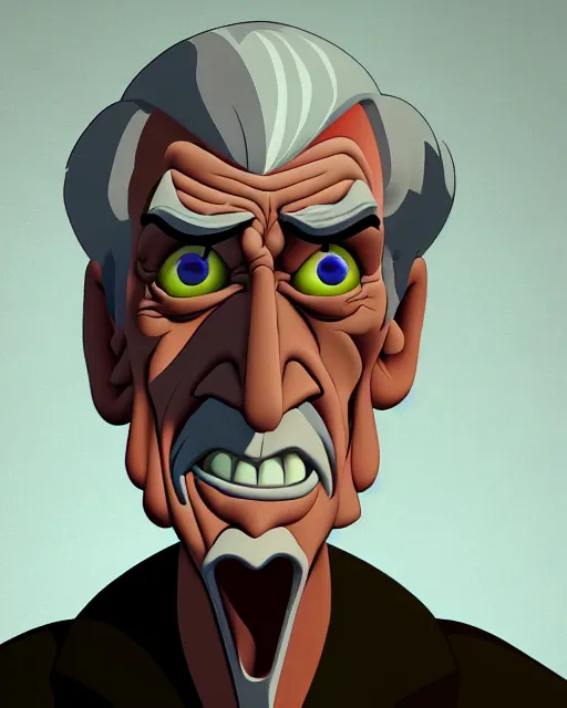 Prompt: sinister old man character portrait, by don bluth, highly detailed, dynamic shadows, 4 k, wallpaper - 1 0 2 4