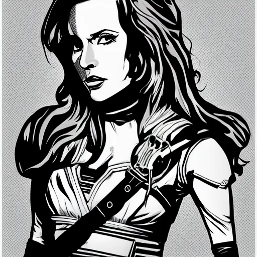 Image similar to detailed vector art of mara jade skywalker