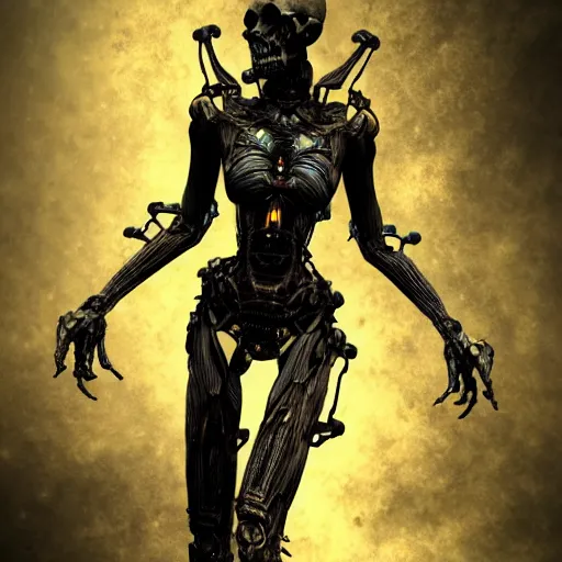 Prompt: machine elfs, abstract, decay, giger textures, ghostly figure, morphing skulls, bone and teeth with cosmic circuitry and futuristic technology rearranging body form, abstract, voodoo, ultra realistic, hyper realism, 1 2 k, epic, octane render, unreal engine, vfx, maya, alex grey