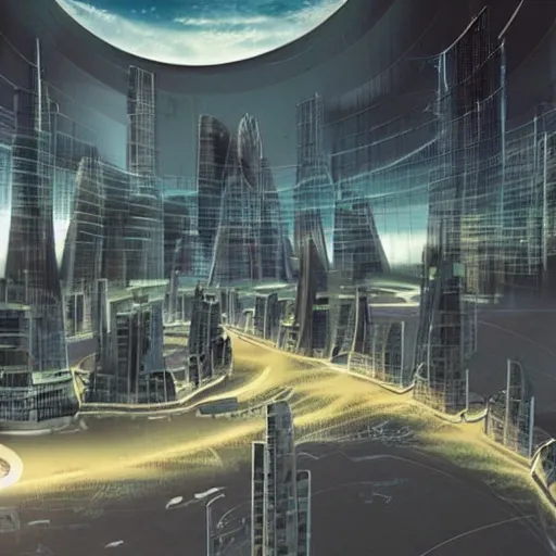 Image similar to a futuristic city from the year 2 0 7 0