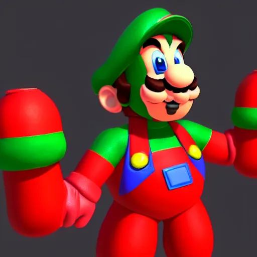 Image similar to 3d Rendering of Mario in a Luchador costume; luchador hues; rich saturation; rendered by unreal engine 5; super Mario ; Luchador theme; pixel art; Luchador character design; Luchador costume; Luchador colors; Miami Vice colors