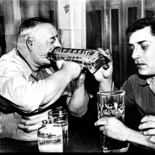 Prompt: soviet comunist drinking vodka