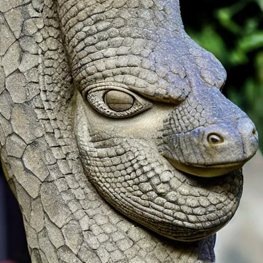 Prompt: stone statue of a snake, realistic, detailed