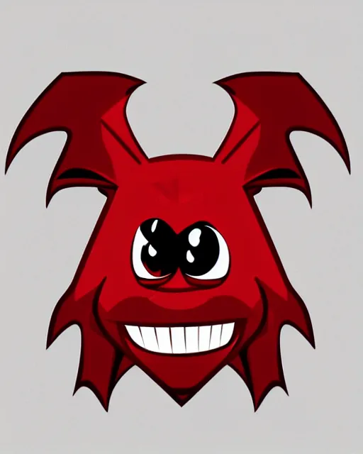 Image similar to 2 d logo, cute red bat that is crying, vector line art, polygon