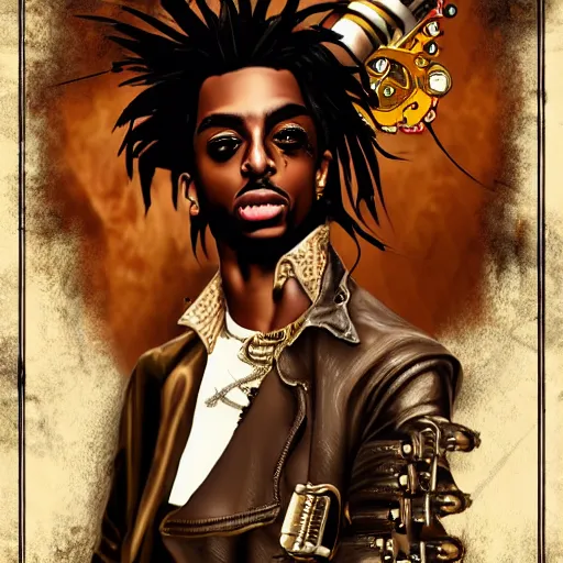 Image similar to playboi carti in steampunk style digital art 4 k the detailed super realistic