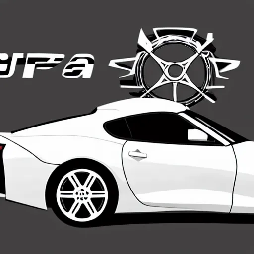 Prompt: diagram of a Toyota Supra JZA80 vehicle, black sketch white background, cartoon design