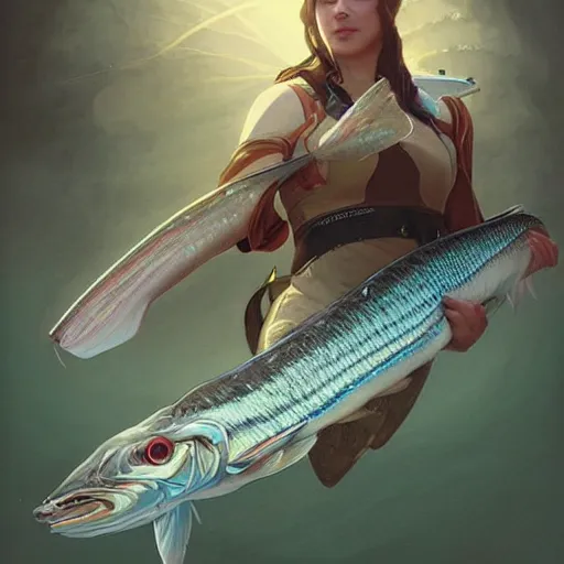 Prompt: spinner for pike fishing, 3 d model, 4 k, octane, digital painting, artstation, concept art, sharp focus, illustration, cinematic film still, art by artgerm and greg rutkowski and alphonse mucha,