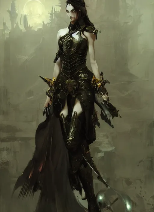 Image similar to imperial princess knight gothic girl. by ruan jia, by robert hubert, illustration