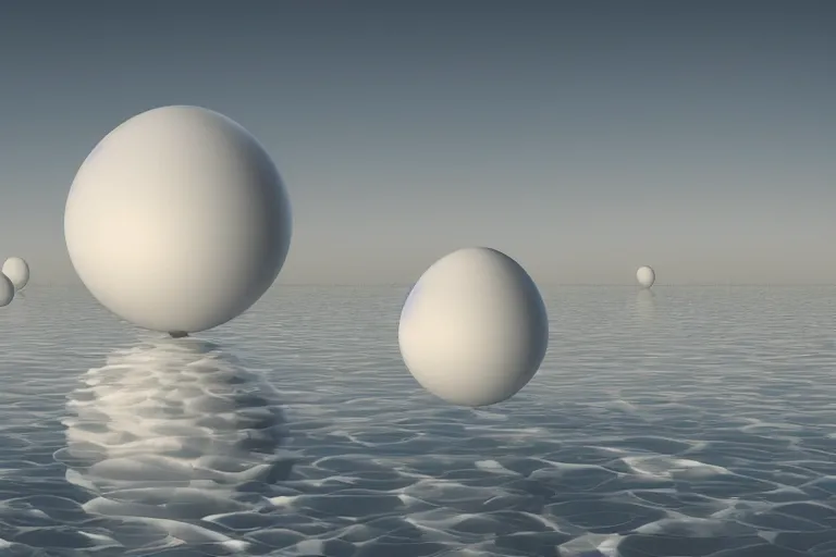 Image similar to a biological cell mandalay sphere fractal architecture composed of many white spherical egg shaped spaces arranged up and down. on the calm lake, people's perspective, future, wood, marble, award winning, highly detailed 4 k art, dusk, unreal engine highly rendered, global illumination, radial light, internal environment by kazuyo sejima