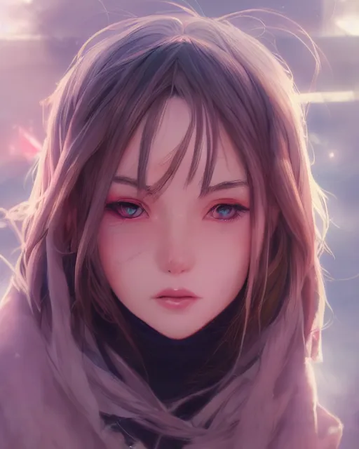 Image similar to saimin illustration of an anime girl's eyes bewitched by artgerm and wlop and greg rutkowski, digital art, extreme detail, realistic lighting, cinematic composition, concept art, sharp focus, colorful, photorealistic eyes, 8 k