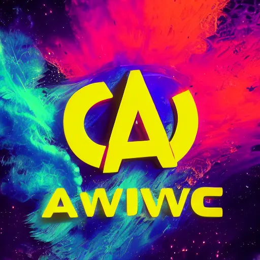 Image similar to a and w vaporwave logo, colorful, digital art, cosmic, 3 d high definition, trending on art station, photorealistic, high resolution, 8 k, octane, hyper detailed, insane details, intricate, elite, ornate, elegant trend, highly detailed and intricate, sharp focus, photography, unreal engine