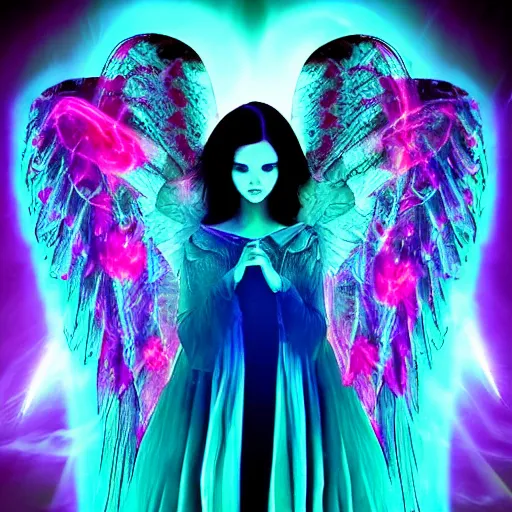 Prompt: a stunning, beautiful gothic xray angel, beautiful face, colorful, lightning cinematic | a world earth _ americas heartdizzysparkling _ heart, hd 8 k, rendered in awesomeness