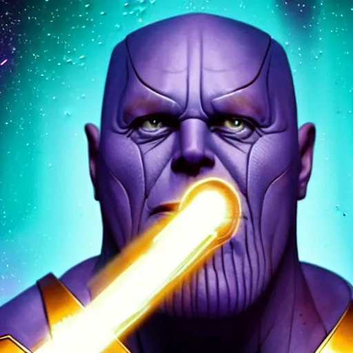 Image similar to a portrait of elon musk as thanos, the pixar adaptation,