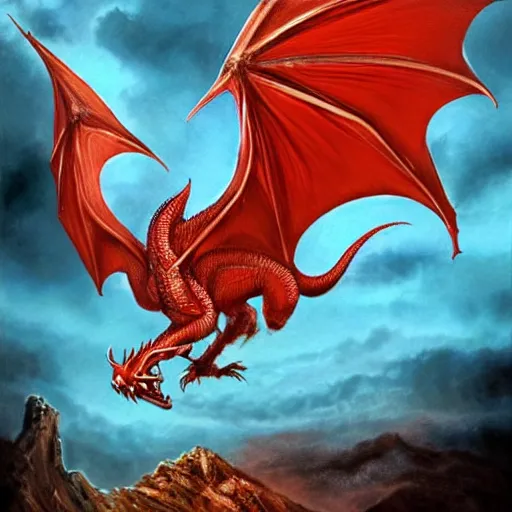 Image similar to red dragon, fantasy, dnd