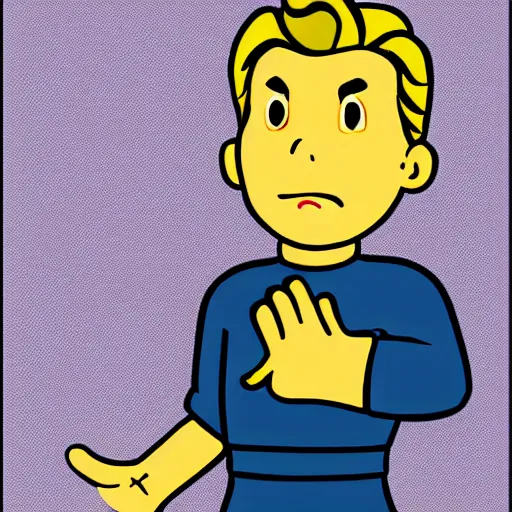 Image similar to vault boy, csolrac