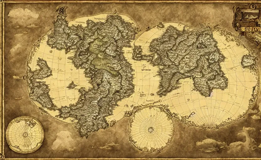 Prompt: fantasy world map,