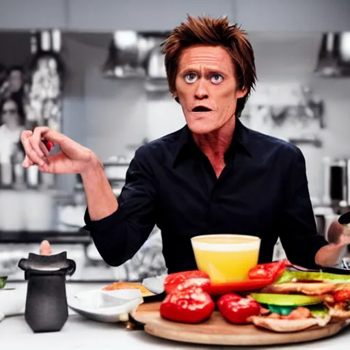 Prompt: Willem dafoe as gordom ramsay 4k