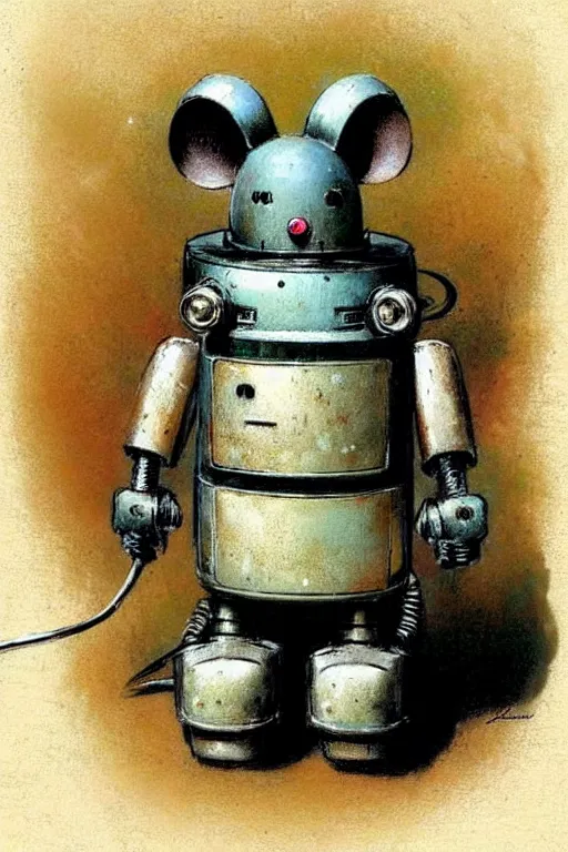 Image similar to ( ( ( ( ( 1 9 5 0 s retro robot mouse. muted colors. ) ) ) ) ) by jean - baptiste monge!!!!!!!!!!!!!!!!!!!!!!!!!!!!!!