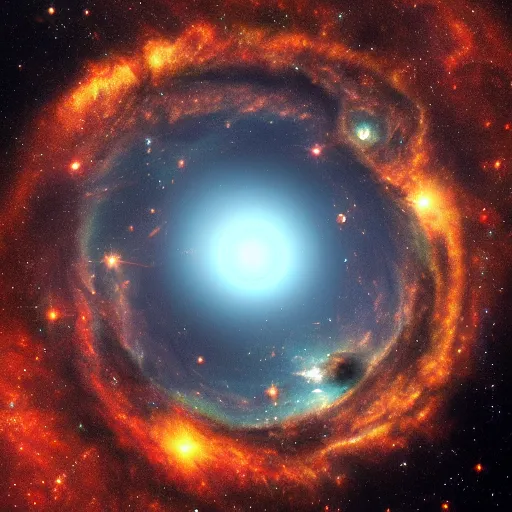Prompt: The universe is like a giant time eye looking at us, deep space hubble photograph, I can\'t believe how detailled this is, high quality trending on artstation